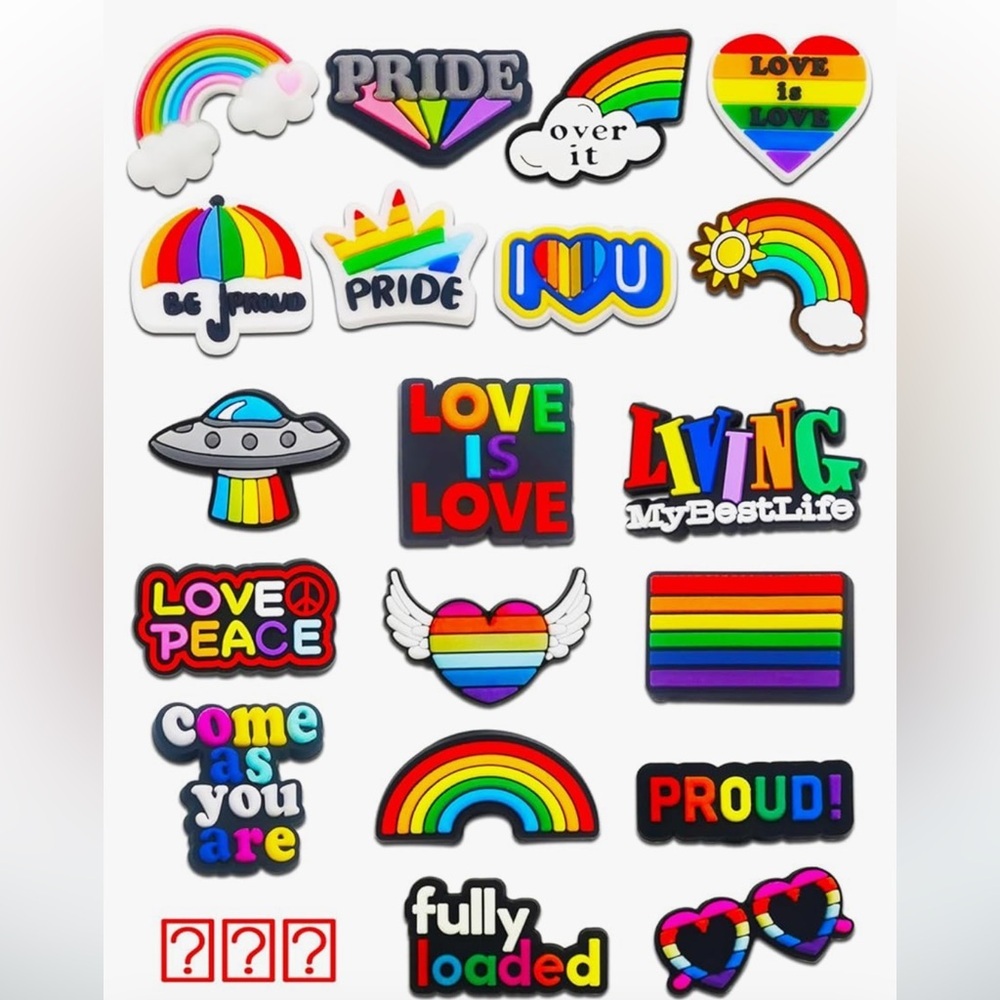 Shoe Charms for Girls Women Unisex 9 Pack Rainbow Cartoon Aesthetic Shoe Charms